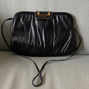 Vintage Mardane Black Leather Shoulder Bag